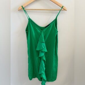 Zara Emerald Green Camisole with Ruffle Detail